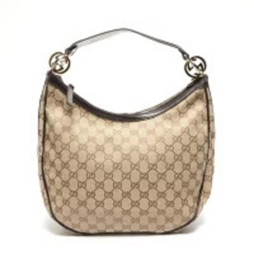 Gucci Canvas Shoulder Brown Bag GG One Hobo